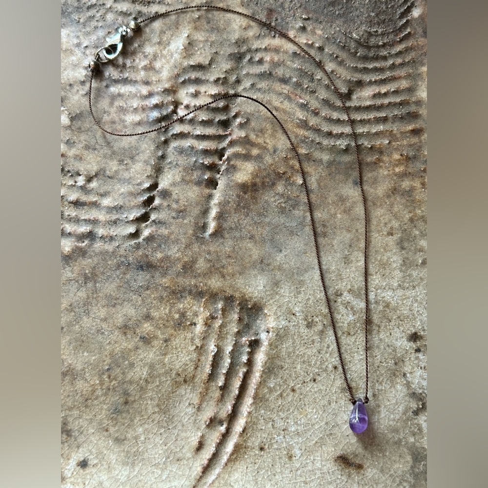 Delicate Amethyst Teardrop Necklace